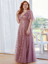 Load image into Gallery viewer, Pastel Pink Shimmery Long Mother of The Groom Dresses with Loose Sleeves - promboutiqueonline