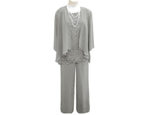 Load image into Gallery viewer, Long Sleeves 3 Pieces Chiffon And Lace Mother of The Groom Pantsuit - promboutiqueonline