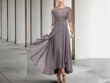 Load image into Gallery viewer, High Low Chiffon MOB/ MOG Dresses with Half Sleeves