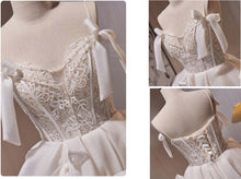 Load image into Gallery viewer, Spaghetti Ivory Short Bridal Shower Wear White Dress Rehearsal Dinner Lingerie Wedding Dresses