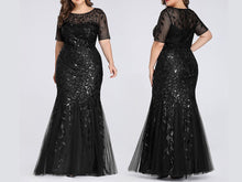 Load image into Gallery viewer, Shimmery Leaves Pattern Embellished Plus Size Mother of Bride Dresses - promboutiqueonline