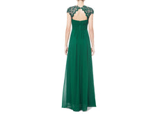 Load image into Gallery viewer, Emerald Green Bridesmaid Dresses Pleated with Lace Cap Sleeves