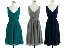 Load image into Gallery viewer, V-neck Cross Pleated Short Bridesmaid Dresses - promboutiqueonline