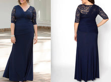 Load image into Gallery viewer, Asymmetric Ruched Trumpet Mother of Bride Dresses Drop Waist