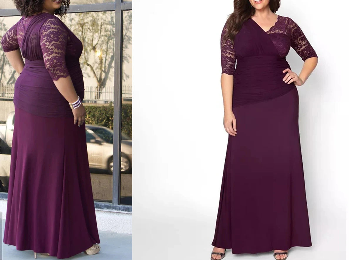 Asymmetric Ruched Mother of the Bride Dress with Drop Waist Trumpet Style