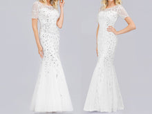Load image into Gallery viewer, Shimmery Leaves Pattern Embellished Plus Size Mother of Bride Dresses