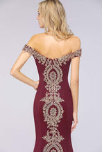 Load image into Gallery viewer, Elegant Off Shoulder Applique Mermaid Bride Mother Dresses - promboutiqueonline