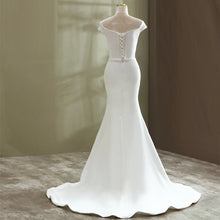 Load image into Gallery viewer, Zigzag Off Shoulder Satin Mermaid Wedding Dresses - promboutiqueonline