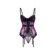 Load image into Gallery viewer, Plus Push Up Corset Vest Shapewear Bowknot Aulic Bustier with Garters - promboutiqueonline