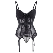 Load image into Gallery viewer, Plus Push Up Corset Vest Shapewear Bowknot Aulic Bustier with Garters - promboutiqueonline