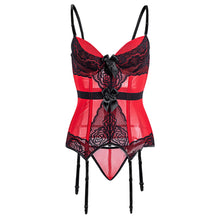 Load image into Gallery viewer, Plus Push Up Corset Vest Shapewear Bowknot Aulic Bustier with Garters - promboutiqueonline