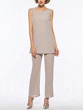 Load image into Gallery viewer, Chiffon 3 Pieces Mother of the Bride Dressy outfits Pantsuits Trouser Suits Wedding Guest Wear - promboutiqueonline