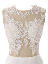 Load image into Gallery viewer, Ivory Sheer Appliqued Mermaid Wedding Dresses with Train - promboutiqueonline