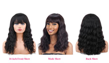 Load image into Gallery viewer, Body Wave Full Bang Human Hair Wigs Natural Loose Deep Wave Wig Body Wave No Lace Bob Wig For Black Women - promboutiqueonline