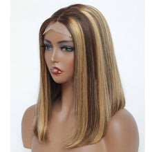 Load image into Gallery viewer, Straight Short Bob Wigs for Women Human Hair Lace Wigs with Natural Baby Hair - promboutiqueonline