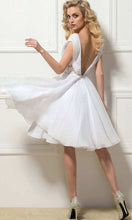Load image into Gallery viewer, Flowy Chiffon and Lace Short Elopement Wedding Dresses - promboutiqueonline