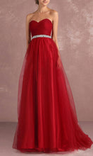 Load image into Gallery viewer, Long Red Strapless Prom Dresses for Girls with Lace Up Back P526 - promboutiqueonline