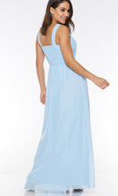 Load image into Gallery viewer, Light Blue Long Prom Dresses with Embellished High Illusion Sweetheart Neck KSP547 - promboutiqueonline