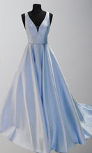 Load image into Gallery viewer, Purple V-neck Princess Prom Dresses with Tank Straps P565 - promboutiqueonline