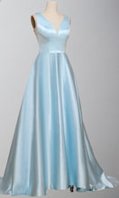 Load image into Gallery viewer, Purple V-neck Princess Prom Dresses with Tank Straps P565 - promboutiqueonline