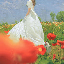 Load image into Gallery viewer, French Style High Low Puff Sleeves Lace Wedding Gowns with High Neckline - promboutiqueonline