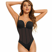 Load image into Gallery viewer, Womens Mesh 5 Glue Bones Bodysuit Shapewear Push Up Tank Corset with Adjustable Buckle - promboutiqueonline