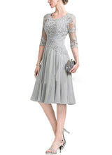 Load image into Gallery viewer, Tea Length Floral Lace Mother of The Bride Dress with Half Sleeves Custom Size - promboutiqueonline
