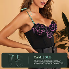 Load image into Gallery viewer, Flower Appliqued Lace Bustier Corset Party Bralet Crop Top - promboutiqueonline