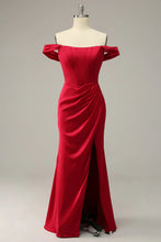 Load image into Gallery viewer, Convertible Red Bustier Mermaid Prom Dresses Strappy Tie Up Back - promboutiqueonline
