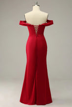 Load image into Gallery viewer, Convertible Red Bustier Mermaid Prom Dresses Strappy Tie Up Back - promboutiqueonline