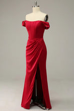 Load image into Gallery viewer, Convertible Red Bustier Mermaid Prom Dresses Strappy Tie Up Back - promboutiqueonline