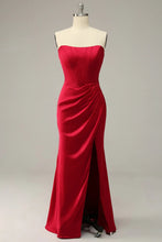 Load image into Gallery viewer, Convertible Red Bustier Mermaid Prom Dresses Strappy Tie Up Back - promboutiqueonline