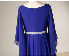 Load image into Gallery viewer, Royal Blue Chiffon Mother of the Bride Dresses with Angel Sleeves - promboutiqueonline