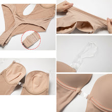 Load image into Gallery viewer, Low Plunging Bodysuit Shapewear with Big U Open Back Womens Bust Lifter Body Shaper - promboutiqueonline