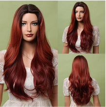 Load image into Gallery viewer, Purple Long Body Wave Synthetic Wigs for Women Cosplay Lolita Wigs High Temperature Fiber Hair - promboutiqueonline