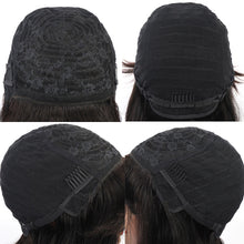 Load image into Gallery viewer, Short Straight Bob Wigs with Bang for Black Women Dyeable 100% Human Hair wigs - promboutiqueonline