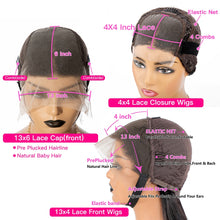 Load image into Gallery viewer, Short Body Wave Bob Lace Frontal Human Hair Wigs For Black Women Made of Brazilian Remy Hair - promboutiqueonline