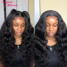 Load image into Gallery viewer, 250 Density Frontal HD Transparent Lace Wigs Body Wave Lace Front Human Hair Wigs Black Natural Body Wave Wig - promboutiqueonline