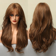 Load image into Gallery viewer, Blonder Ombre Color Long Wave Synthetic Wigs with Side Bangs for Women - promboutiqueonline