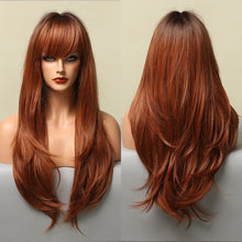 Load image into Gallery viewer, Blonder Ombre Color Long Wave Synthetic Wigs with Side Bangs for Women - promboutiqueonline