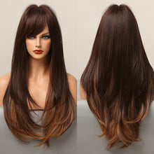Load image into Gallery viewer, Blonder Ombre Color Long Wave Synthetic Wigs with Side Bangs for Women - promboutiqueonline