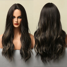 Load image into Gallery viewer, Blonder Ombre Color Long Wave Synthetic Wigs with Side Bangs for Women - promboutiqueonline