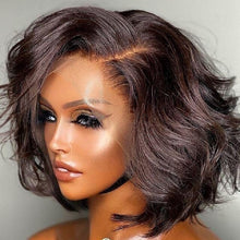 Load image into Gallery viewer, Short Body Wave Bob Lace Frontal Human Hair Wigs For Black Women Made of Brazilian Remy Hair - promboutiqueonline