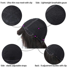 Load image into Gallery viewer, Glueless Straight Remy Hair Wigs With Bangs and Fringe Bob For Women - promboutiqueonline