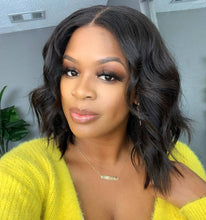 Load image into Gallery viewer, Short Body Wave Bob Lace Frontal Human Hair Wigs For Black Women Made of Brazilian Remy Hair - promboutiqueonline