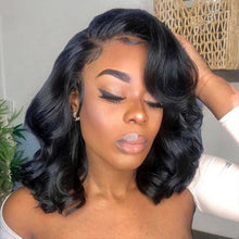 Load image into Gallery viewer, Short Body Wave Bob Lace Frontal Human Hair Wigs For Black Women Made of Brazilian Remy Hair - promboutiqueonline