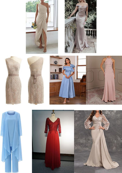 Suggested Colors of MOB Dresses With Bridal Party Dress Colors