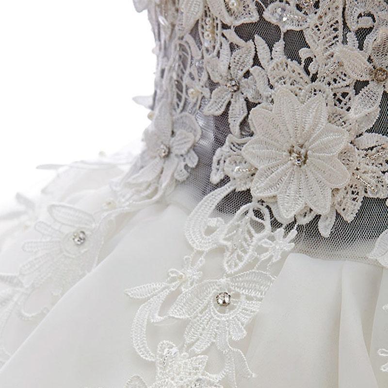 Off Shoulder Short Lace Bodice Wedding Dresses Appliqued Tutu Rehearsal Dress - promboutiqueonline