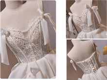 Load image into Gallery viewer, Spaghetti Ivory Short Bridal Shower Wear White Dress Rehearsal Dinner Lingerie Wedding Dresses