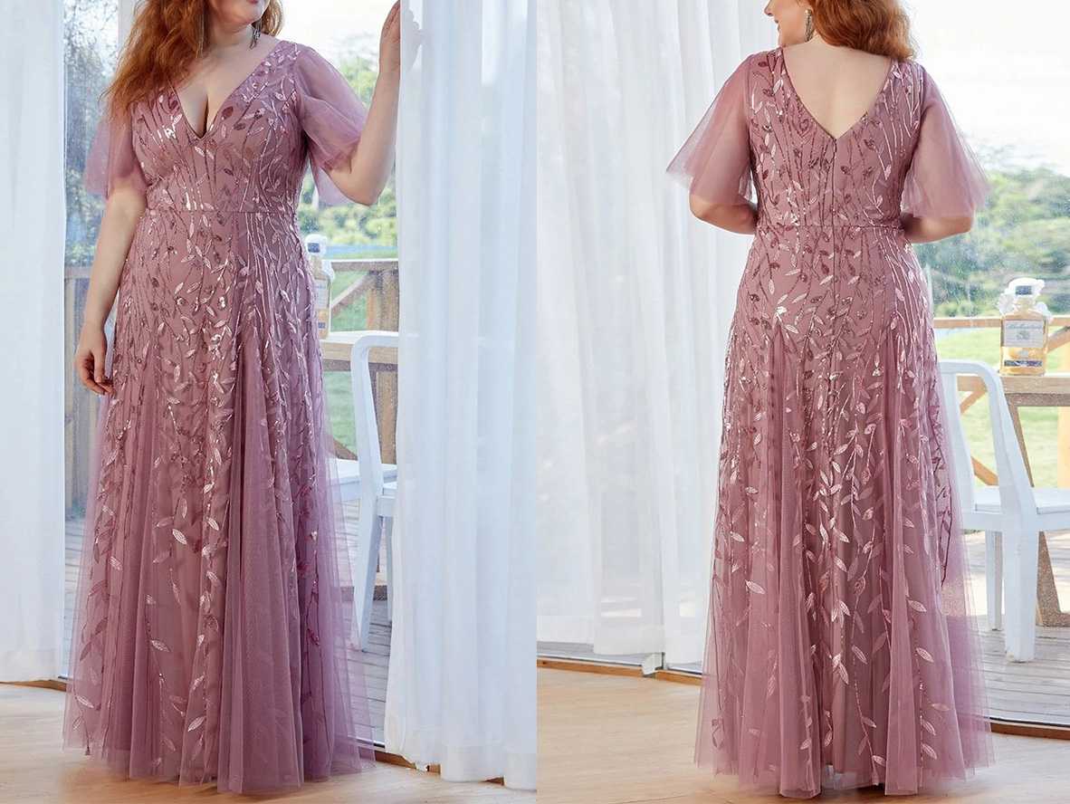 Pastel Pink Shimmery Long Mother of The Groom Dresses with Loose Sleeves - promboutiqueonline